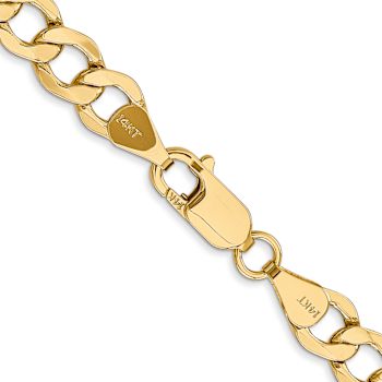 14k Yellow Gold 6.5mm Curb Link 20 Inch Chain
