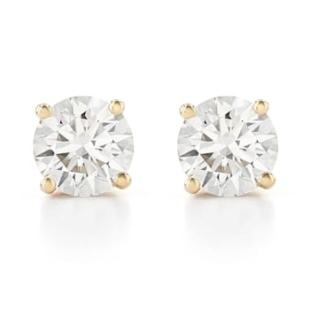 Certified White Lab-Grown Diamond H-I SI 14k Yellow Gold Stud Earrings 1.00ctw