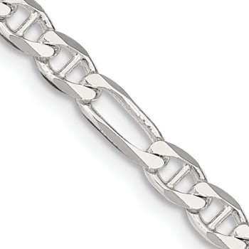 Sterling Silver 3.75mm Figaro Anchor Chain Necklace
