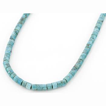 Turquoise Heshi Bead Necklace In Sterling Silver