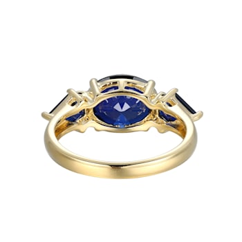 Lab Created Blue Sapphire 18k Yellow Gold Over Sterling Silver September
Birthstone Ring 3.11ctw