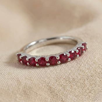 Ruby Stackable Band Ring In Sterling Silver