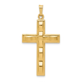 14k Yellow Gold Polished Cross Pendant