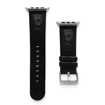 Gametime NHL Florida Panthers Black Leather Apple Watch Band (38/40mm
M/L). Watch not included.