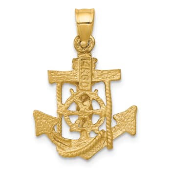14K Yellow Gold Mariners Cross Pendant