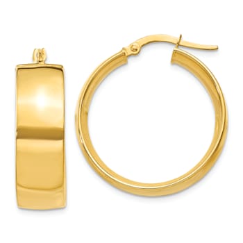 14k Yellow Gold 13/16" Polished Large Hoop Earrings
