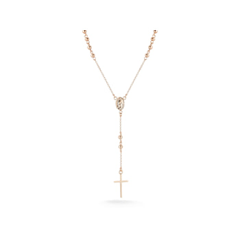 Sterling Statements 14K Rose Gold Over Sterling Silver Beaded Rosary Y Necklace