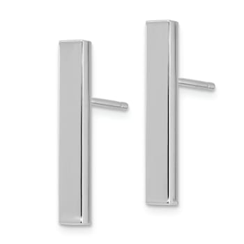 Rhodium Over 14k White Gold Polished Dangle Earrings