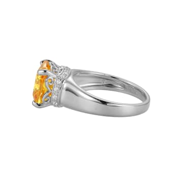 Yellow And White Cubic Zirconia Platinum Over Silver November Birthstone
Ring 7.10ctw