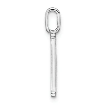 14K White Gold Diamond Lower Case Letter H Initial Pendant