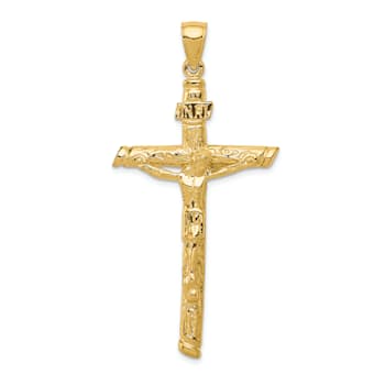 14K Yellow Gold INRI Crucifix Pendant