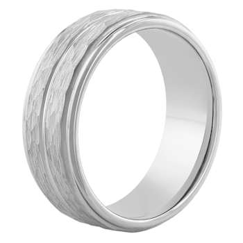 Robert Alton Men's Hammered Band 8mm Ring In Tungsten