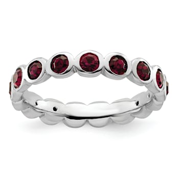 Sterling Silver Stackable Expressions Purple Crystal Ring