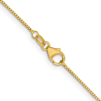 18K Yellow Gold 0.7mm Solid Box 16 Inch Chain
