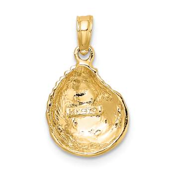 10K Yellow Gold Textured Clam Shell Charm