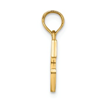 14k Yellow Gold Polished Block Letter C Initial Pendant