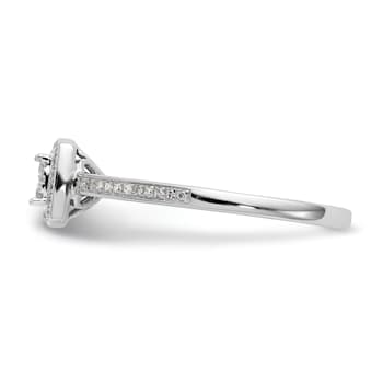 Rhodium Over 14K White Gold Diamond Cluster Engagement Ring 0.20ctw