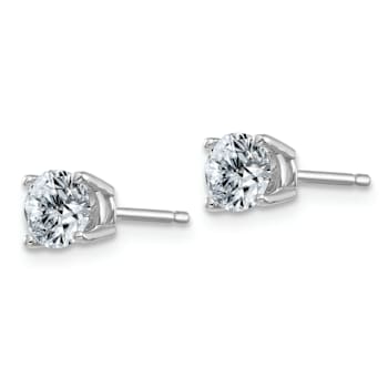Rhodium Over 14K White Gold 3/4ct. 4.5mm Round G H I True Light
Moissanite Earrings