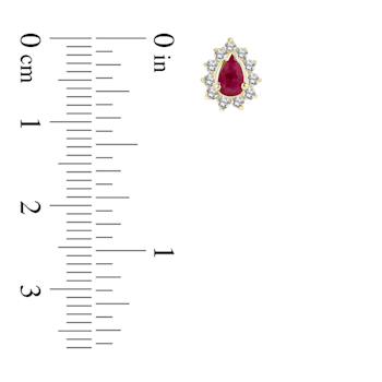 0.70ctw Ruby and Diamond Earrings in 14k Yellow Gold