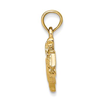 14K Yellow Gold Jockey on Jumping Horse Charm