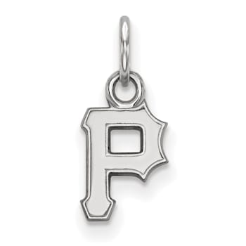 Rhodium Over Sterling Silver MLB Pittsburgh Pirates LogoArt Pendant