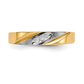 14K Yellow Gold AA Quality Ladies Wedding Band