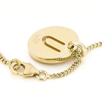 Cardano Initial U Pendant Necklace In 18K Gold Over Bronze