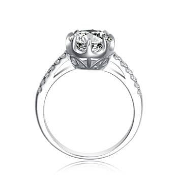 CZ Solitaire Ring In Sterling Silver