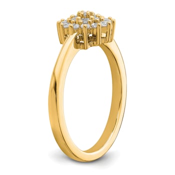 14K Yellow Gold Lab Grown Diamond SI1/SI2, G H I, Cluster Ring