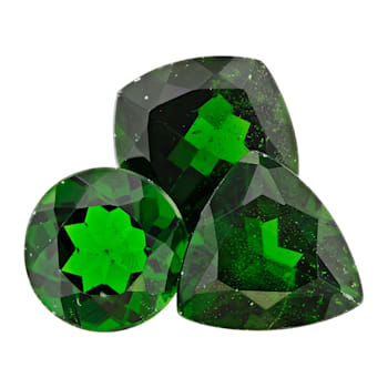 Chrome Diopside Mixed Shape Set of 3 7.80ctw