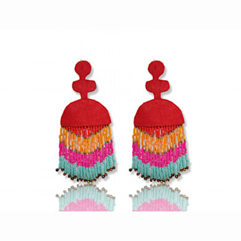 Multi-Color Fringe Seed Bead Earring
