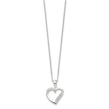 Sterling Silver Cubic Zirconia Heart Necklace