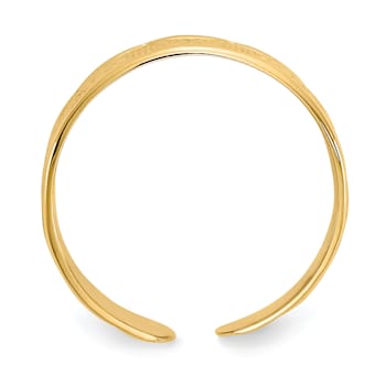 14K Yellow Gold Flower and Butterfly Toe Ring