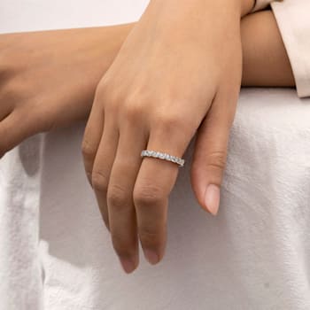 White Cubic Zirconia Platinum Over Sterling Silver Ring 3.15ctw