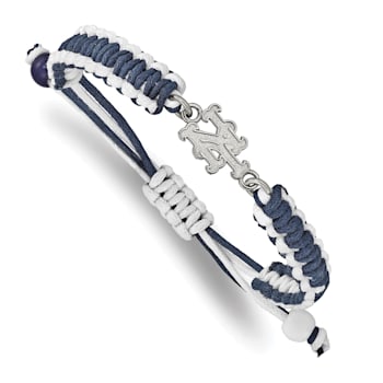Stainless Steel MLB LogoArt New York Mets N-Y Adjustable Cord Bracelet