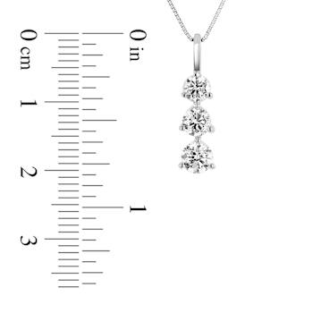 1.00ctw Diamond 3 Stone Pendant 14k White Gold