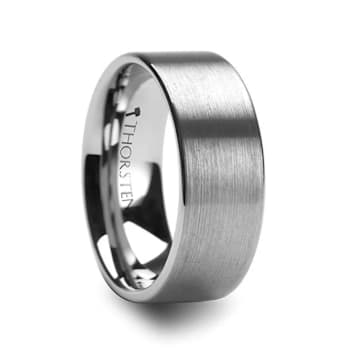 MERCURY Flat Brushed Finish Tungsten Wedding Ring 10mm