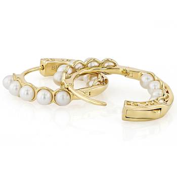 Small Freshwater Pearl Earrings In 18K Gold Over Sterling Silver