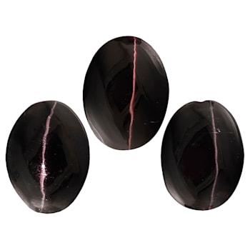 Sillimanite Cats Eye 8x6mm Oval Cabochon Set 4.25ctw