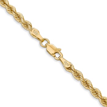 14k Yellow Gold 3mm Regular Rope Chain 18 Inches