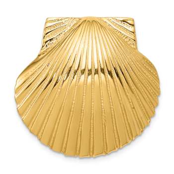 14k Yellow Gold Textured Fits Up To 8mm and 10mm Medium Scallop Shell
Slide Pendant