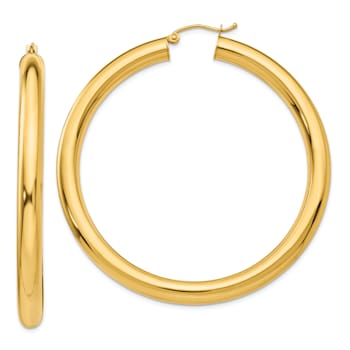 14k Yellow Gold Polished 2 3/16" Hoop Earrings
