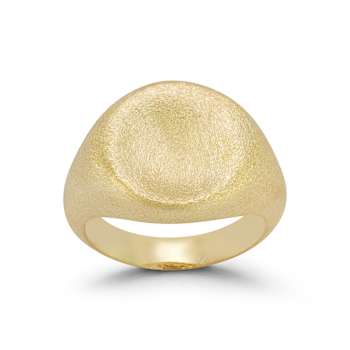 Satin Signet Ring In 14K Gold Over Sterling Silver