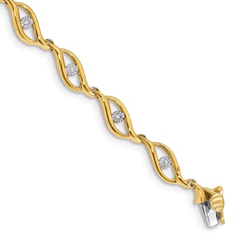 14k Yellow Gold and 14k White Gold with Rhodium over 14k Yellow Gold
Diamond Link Bracelet