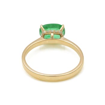 1.45 Ctw Emerald with 0.14 Ctw Diamond Ring in 14K YG