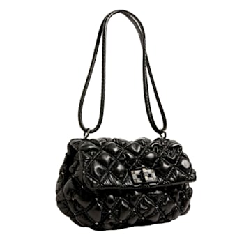 Valentino Garavani Spikeme Black Studded Leather Medium Crossbody Bag