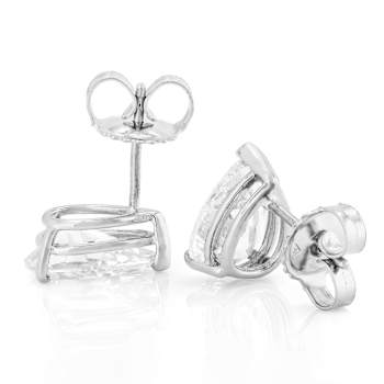 Lab-Grown Diamond Pear Shape Martini Stud Earrings In 14K White Gold 3.00ctw
