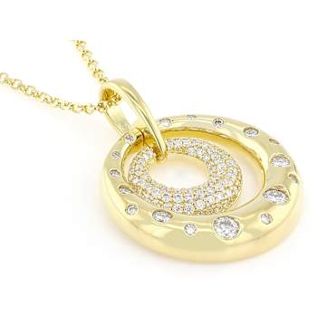 Graceful Moissanite Doorknocker Drop Earrings In 14K Gold Over Sterling Silver