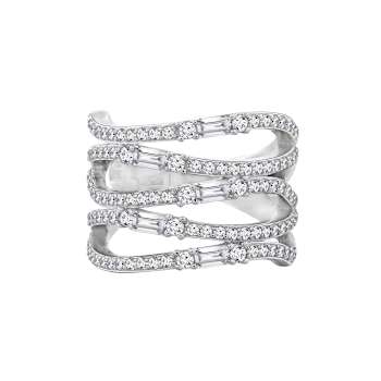 White Cubic Zirconia Platinum Over Sterling Silver Ring 1.67ctw