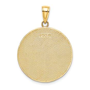 14k Yellow Gold Enamel Beach Scene on Round Disc Charm
